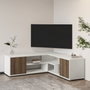 Hanah Home Soporte para TV Blanco y Roble con múltiples estantes